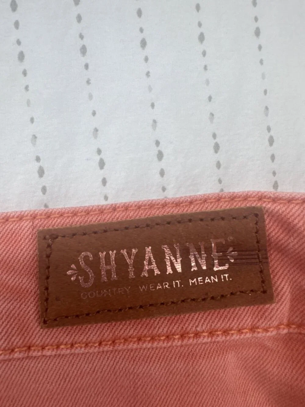 Shyanne Womens Jeans Sz 32 Peach Flare Leg Tulip-Pocket Boho Hippie Festival - Picture 8 of 14